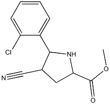 methyl 5-(2-chlorophenyl)-4-cyano-2-pyrrolidinecarboxylate Struktur