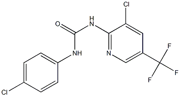 N-(4-chlorophenyl)-N'-[3-chloro-5-(trifluoromethyl)-2-pyridyl]urea Struktur