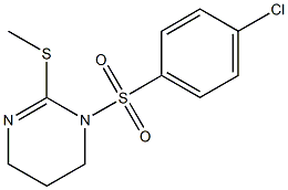 1-[(4-chlorophenyl)sulfonyl]-2-(methylthio)-1,4,5,6-tetrahydropyrimidine Struktur