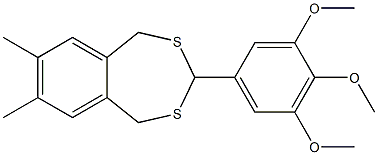 7,8-dimethyl-3-(3,4,5-trimethoxyphenyl)-1,5-dihydro-2,4-benzodithiepine Struktur