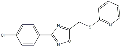 3-(4-chlorophenyl)-5-[(2-pyridylthio)methyl]-1,2,4-oxadiazole Struktur