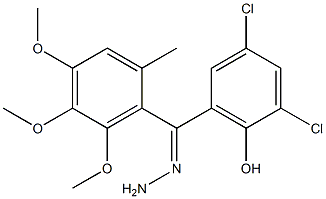 2,4-dichloro-6-[2-(3,4,5-trimethoxybenzylidene)carbohydrazonoyl]phenol Struktur