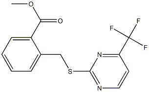 methyl 2-({[4-(trifluoromethyl)pyrimidin-2-yl]thio}methyl)benzoate Struktur