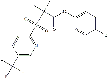 4-chlorophenyl 2-methyl-2-{[5-(trifluoromethyl)-2-pyridyl]sulfonyl}propanoate Struktur