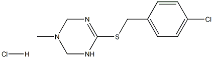 6-[(4-chlorobenzyl)thio]-3-methyl-1,2,3,4-tetrahydro-1,3,5-triazine hydrochloride Struktur