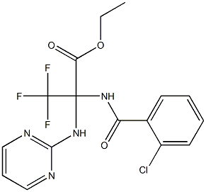 ethyl 2-[(2-chlorobenzoyl)amino]-3,3,3-trifluoro-2-(pyrimidin-2-ylamino)propanoate Struktur