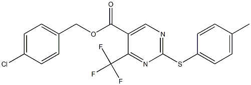 4-chlorobenzyl 2-[(4-methylphenyl)thio]-4-(trifluoromethyl)pyrimidine-5-carboxylate Struktur