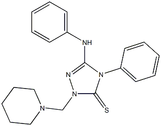 3-anilino-4-phenyl-1-(piperidinomethyl)-4,5-dihydro-1H-1,2,4-triazole-5-thione Struktur