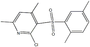 2-chloro-3-[(2,5-dimethylphenyl)sulfonyl]-4,6-dimethylpyridine Struktur