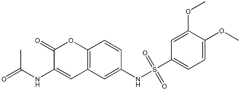 N1-(6-{[(3,4-dimethoxyphenyl)sulfonyl]amino}-2-oxo-2H-chromen-3-yl)acetamide Struktur