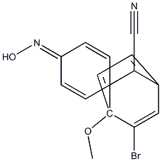 2-(3-bromo-4-hydroxyiminocyclohexa-2,5-dienyliden)-2-(4-methoxyphenyl)acetonitrile Struktur