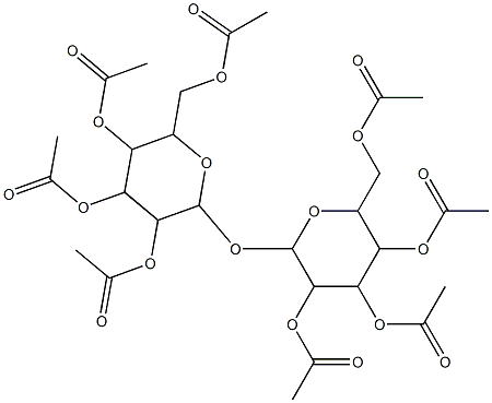 3,5-di(acetyloxy)-2-[(acetyloxy)methyl]-6-({3,4,5-tri(acetyloxy)-6-[(acetyloxy)methyl]tetrahydro-2H-pyran-2-yl}oxy)tetrahydro-2H-pyran-4-yl acetate Struktur