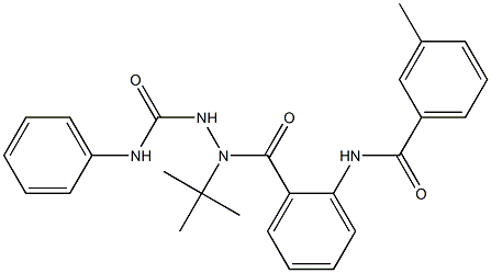 2-(tert-butyl)-2-{2-[(3-methylbenzoyl)amino]benzoyl}-N-phenyl-1-hydrazinecarboxamide Struktur