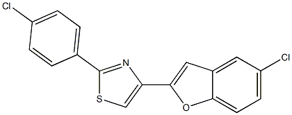 4-(5-chlorobenzo[b]furan-2-yl)-2-(4-chlorophenyl)-1,3-thiazole Struktur