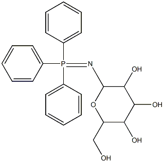 2-(hydroxymethyl)-6-[(1,1,1-triphenyl-lambda~5~-phosphanylidene)amino]tetra hydro-2H-pyran-3,4,5-triol Struktur