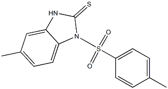 5-methyl-1-[(4-methylphenyl)sulfonyl]-2,3-dihydro-1H-benzo[d]imidazole-2-thione Struktur