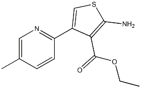 ethyl 2-amino-4-(5-methyl-2-pyridyl)thiophene-3-carboxylate Struktur