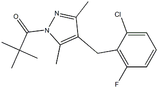 1-[4-(2-chloro-6-fluorobenzyl)-3,5-dimethyl-1H-pyrazol-1-yl]-2,2-dimethylpropan-1-one Struktur