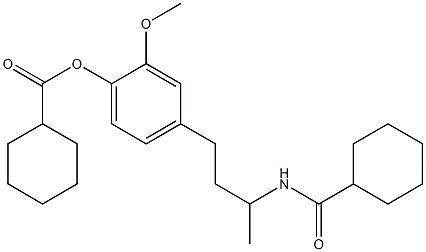 4-{3-[(cyclohexylcarbonyl)amino]butyl}-2-methoxyphenyl cyclohexane-1-carboxylate Struktur