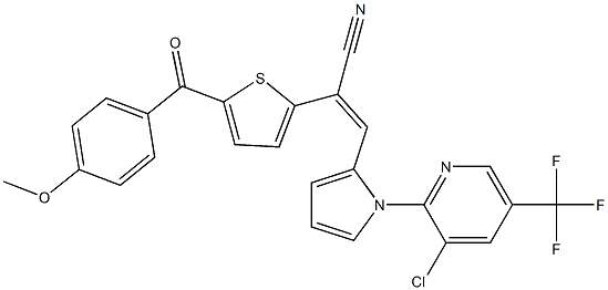 3-{1-[3-chloro-5-(trifluoromethyl)-2-pyridinyl]-1H-pyrrol-2-yl}-2-[5-(4-methoxybenzoyl)-2-thienyl]acrylonitrile Struktur