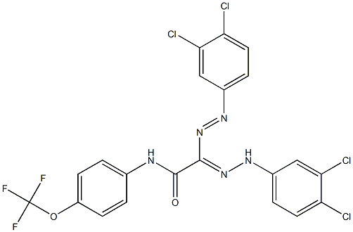 2-[2-(3,4-dichlorophenyl)diazenyl]-2-[2-(3,4-dichlorophenyl)hydrazono]-N-[4-(trifluoromethoxy)phenyl]acetamide Struktur