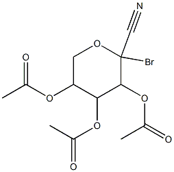 3,5-di(acetyloxy)-2-bromo-2-cyanotetrahydro-2H-pyran-4-yl acetate Struktur