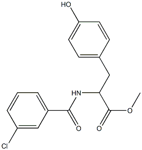 methyl 2-[(3-chlorobenzoyl)amino]-3-(4-hydroxyphenyl)propanoate Struktur