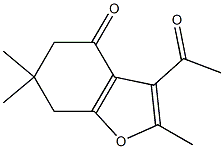 3-acetyl-2,6,6-trimethyl-6,7-dihydro-1-benzofuran-4(5H)-one Struktur