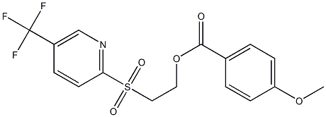 2-{[5-(trifluoromethyl)-2-pyridyl]sulfonyl}ethyl 4-methoxybenzoate Struktur