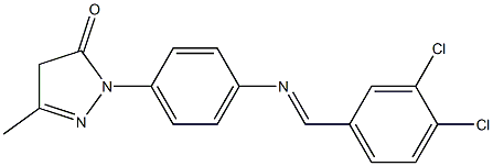 1-{4-[(3,4-dichlorobenzylidene)amino]phenyl}-3-methyl-4,5-dihydro-1H-pyrazol-5-one Struktur