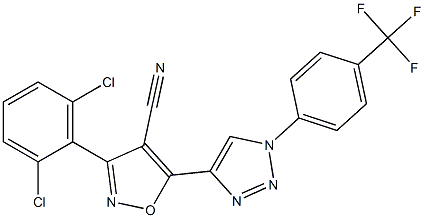 3-(2,6-dichlorophenyl)-5-{1-[4-(trifluoromethyl)phenyl]-1H-1,2,3-triazol-4-yl}-4-isoxazolecarbonitrile Struktur