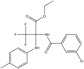 ethyl 2-[(3-chlorobenzoyl)amino]-3,3,3-trifluoro-2-(4-toluidino)propanoate Struktur