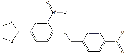 2-{3-nitro-4-[(4-nitrobenzyl)oxy]phenyl}-1,3-dithiolane Struktur