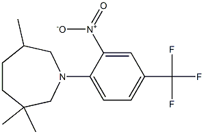 3,3,6-trimethyl-1-[2-nitro-4-(trifluoromethyl)phenyl]azepane Struktur