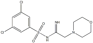 N1-(2-morpholinoethanimidoyl)-3,5-dichlorobenzene-1-sulfonamide Struktur