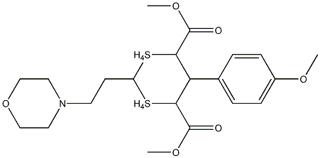 dimethyl 5-(4-methoxyphenyl)-2-(2-morpholinoethyl)-1,1,3,3-tetraoxo-1lambda~6~,3lambda~6~-dithiane-4,6-dicarboxylate Struktur