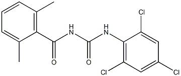 N-(2,6-dimethylbenzoyl)-N'-(2,4,6-trichlorophenyl)urea Struktur