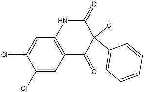 3,6,7-trichloro-3-phenyl-1,2,3,4-tetrahydroquinoline-2,4-dione Struktur