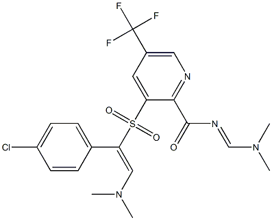 3-{[1-(4-chlorophenyl)-2-(dimethylamino)vinyl]sulfonyl}-N-[(dimethylamino)methylene]-5-(trifluoromethyl)-2-pyridinecarboxamide Struktur