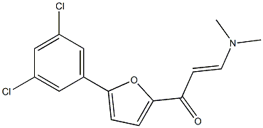 1-[5-(3,5-dichlorophenyl)-2-furyl]-3-(dimethylamino)prop-2-en-1-one Struktur