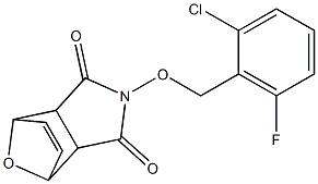 4-[(2-chloro-6-fluorobenzyl)oxy]-10-oxa-4-azatricyclo[5.2.1.0~2,6~]dec-8-ene-3,5-dione Struktur