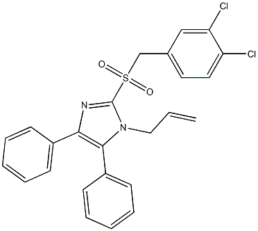 1-allyl-2-[(3,4-dichlorobenzyl)sulfonyl]-4,5-diphenyl-1H-imidazole Struktur