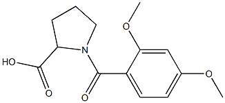 1-(2,4-dimethoxybenzoyl)pyrrolidine-2-carboxylic acid Struktur