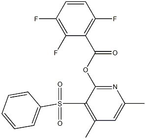 4,6-dimethyl-3-(phenylsulfonyl)-2-pyridinyl 2,3,6-trifluorobenzenecarboxylate Struktur