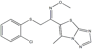 2-[(2-chlorophenyl)sulfanyl]-1-(6-methyl[1,3]thiazolo[3,2-b][1,2,4]triazol-5-yl)-1-ethanone O-methyloxime Struktur