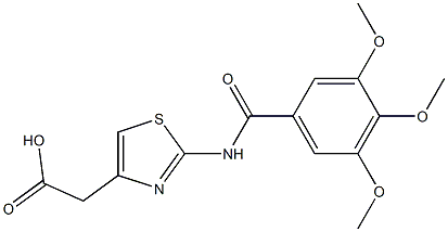 2-{2-[(3,4,5-trimethoxybenzoyl)amino]-1,3-thiazol-4-yl}acetic acid Struktur