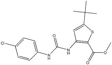 methyl 5-(tert-butyl)-3-{[(4-chloroanilino)carbonyl]amino}thiophene-2-carboxylate Struktur