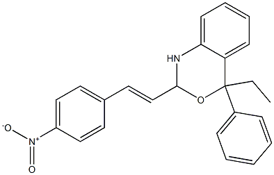 4-ethyl-2-(4-nitrostyryl)-4-phenyl-1,4-dihydro-2H-3,1-benzoxazine Struktur