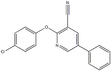 2-(4-chlorophenoxy)-5-phenylnicotinonitrile Struktur