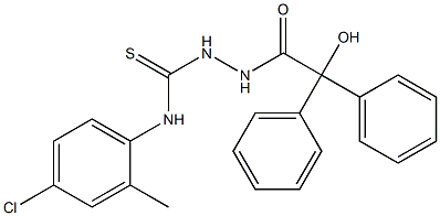 N1-(4-chloro-2-methylphenyl)-2-(2-hydroxy-2,2-diphenylacetyl)hydrazine-1-carbothioamide Struktur